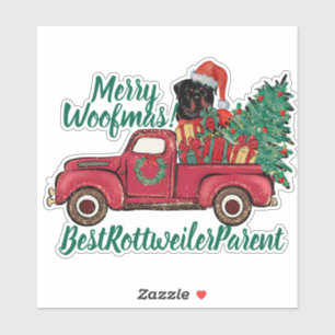 Adesivo Feliz Woofmas! Melhor Cliente Principal do Rottwei