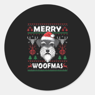 Adesivo Feliz Woofmas Schnauzer Cachorro de Natal Lover Pa