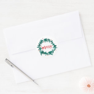Adesivo Feliz Wreath com Berries Script