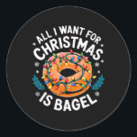 Adesivo Feliz Xmas Tudo O Que Quero É Que Homens De Bagel<br><div class="desc">Feliz Xmas Tudo Que Quero É Saco De Natal Homens Mulheres Crianças 1</div>