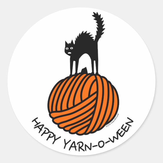 Adesivo Feliz Yarn-O-Ween! (Frente)