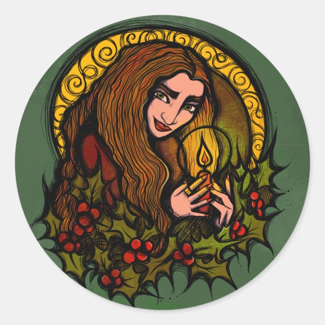 Adesivo Feliz Yule Witch (Frente)