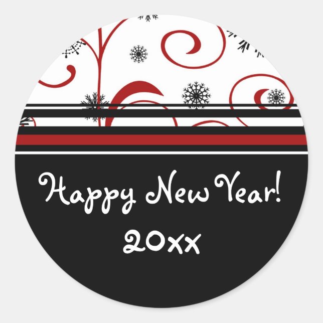 Adesivo Felizes anos novos para neve e espirros (Frente)