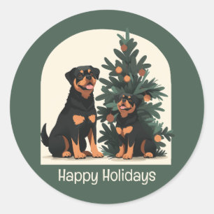 Adesivo Felizes Cães Rottweiler Feriados