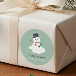 Adesivo Felizes Feriados do nosso novo Natal Snowman