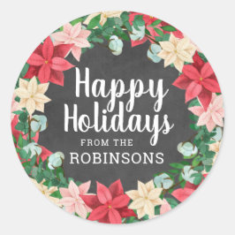 Adesivo Felizes Feriados Poinsettia Chalkboard