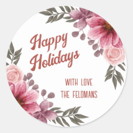 Adesivo Felizes Feriados Rosa Rosas Rosa Cosmos Borgonha