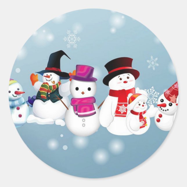 Adesivo Felizes Feriados Snowmen (Frente)