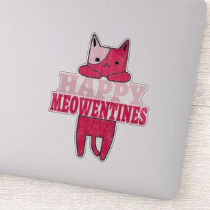 Adesivo Felizes Meowentines   Presente de namorados engra