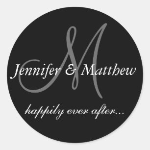 Adesivo Felizmente Depois Dos Rótulos De Favor De Casament
