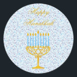 ADESIVO FELIZMENTE HANUKKAH PALHEIROS PERSONALIZÁVEIS<br><div class="desc">FELIZ HANNUKAH Holiday Gift Stickers with Stars of David, Menorah and Hebraw Letters - Boasting inegável estilo clássico este único adesivo de presente Chanucá é perfeito para trazer sorriso nos rostos dos seus amigos e familiares durante a temporada de Férias !! Este é um lindo cúmplice de presentes de Hanukkah...</div>