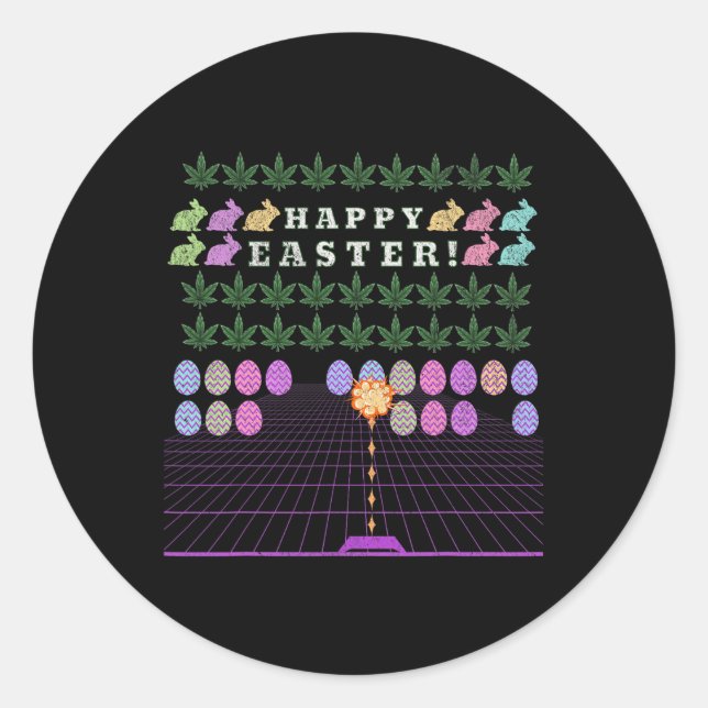 Adesivo Felz pascoa 2025 - Meme Bunny Gaming Tee (Frente)
