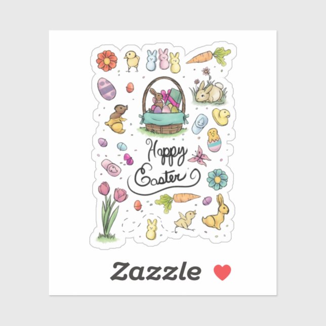 Adesivo Felz pascoa Art (Folha)