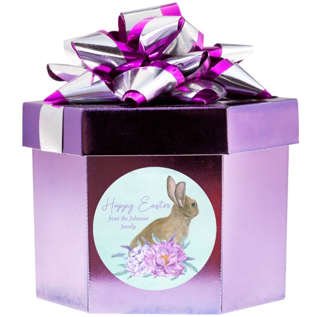 Adesivo Felz pascoa Belo Pastel Bunny Partido Personalizad (Criador carregado)