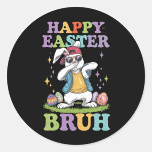 Adesivo Felz pascoa Bruh Funny Dabbing Bunny Rabbit