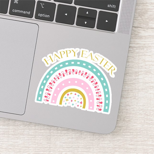 Adesivo Felz pascoa colorido cotovelo-cotovelo-viniladesiv (Detalhe)