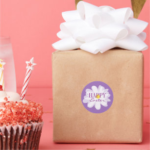 Adesivo Felz pascoa com flor de margarida fofa