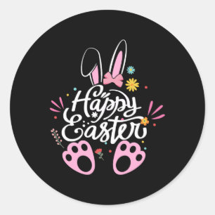 Adesivo Felz pascoa Cute Bunny Rabbit Ovo Dia 2024 Mulhere
