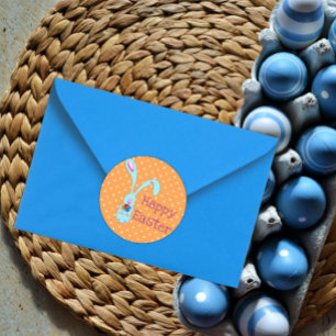 Adesivo Felz pascoa de coelho azul