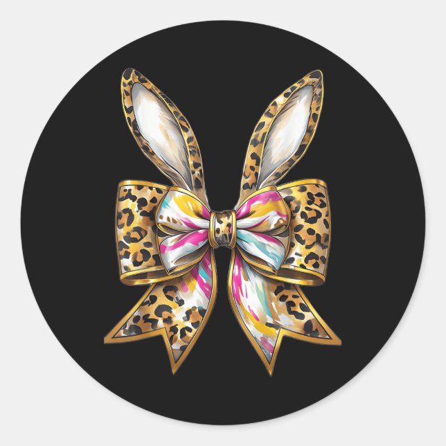 Adesivo Felz pascoa de coquetes Leopard Coquette de Páscoa (Frente)