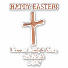 Adesivo Felz pascoa de Palma Personalizado Branco Terrestr