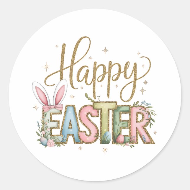 Adesivo Felz pascoa de Pastel (Frente)