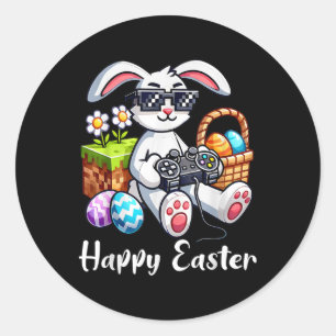 Adesivo Felz pascoa Dia Coelhinho de Ovos Jogo Crianças de