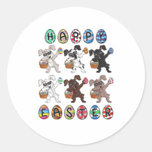 Adesivo Felz pascoa Dia Dabbing Rabbits Ovos Rapazes