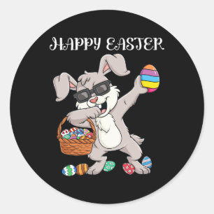 Adesivo Felz pascoa Dia De Dabbing Rabbit Ovos Toddler Men