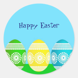 Adesivo Felz pascoa em pó design de ovo azul