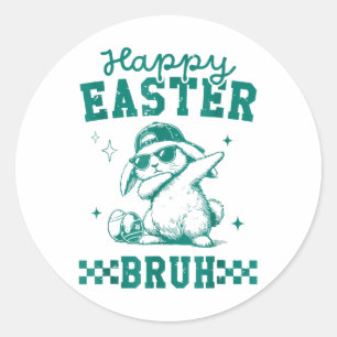 Adesivo Felz pascoa Engraçado Bruh Bunny Dabbing Páscoa