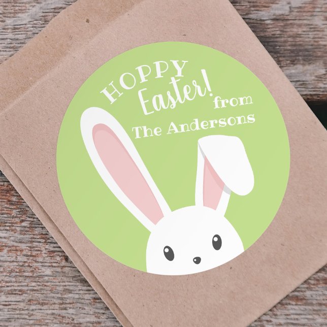Adesivo Felz pascoa engraçado, Bunny Green Primavera (Criador carregado)