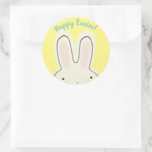Adesivo Felz pascoa engraçado bunny peekaboo amarelo