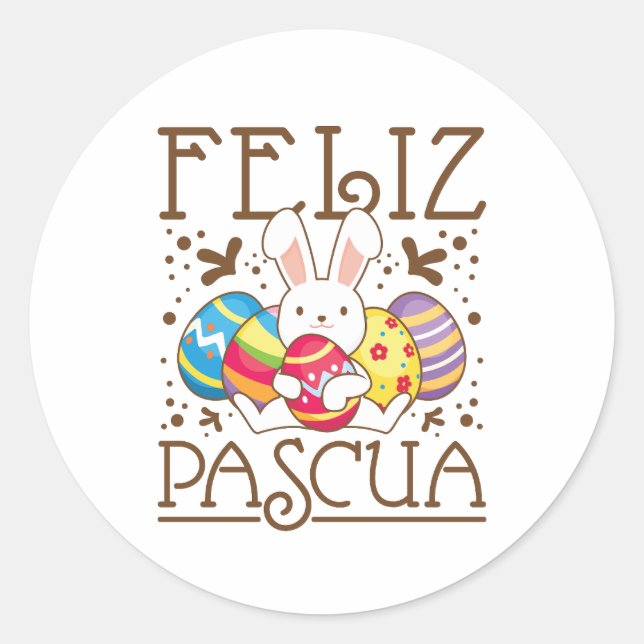 Adesivo Felz pascoa Feliz Pascua espanhol (Frente)