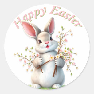 Adesivo Felz pascoa Floral Cony Cute