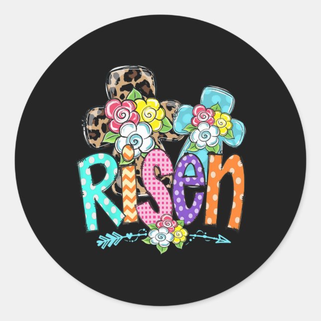 Adesivo Felz pascoa Para Garotas Cristãs Mãe Ele Está Rise (Frente)