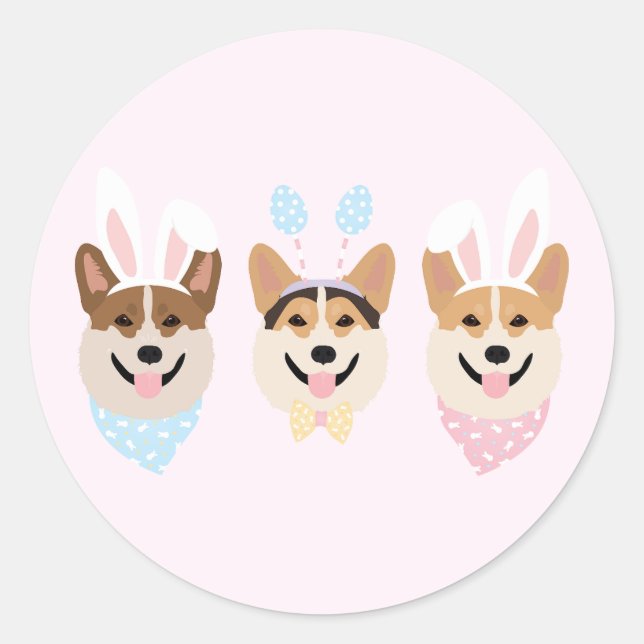 Adesivo Felz pascoa Pembroke Welsh Corgi (Frente)