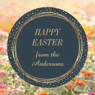 Adesivo Felz pascoa Personalizado da Estrela Dourada Elega