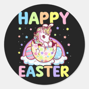 Adesivo Felz pascoa Unicorn Cony Girls Crianças Ovos De Pá