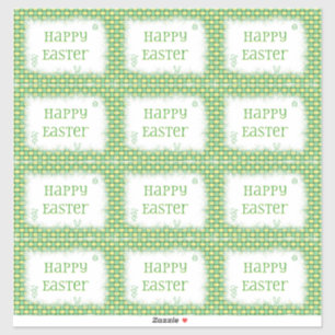 Adesivo felz pascoa Verde e Cesto Amarelo