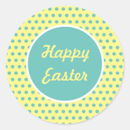 Adesivo Felzs pascoa redondas com Bolinhas (Pastel)