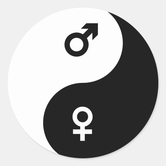 Adesivo fêmea do sexo masculino yin yang stickers (Frente)