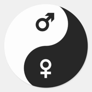 Adesivo fêmea do sexo masculino yin yang stickers