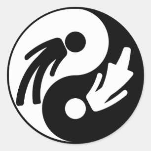 Adesivo fêmea do sexo masculino yin yang stickers