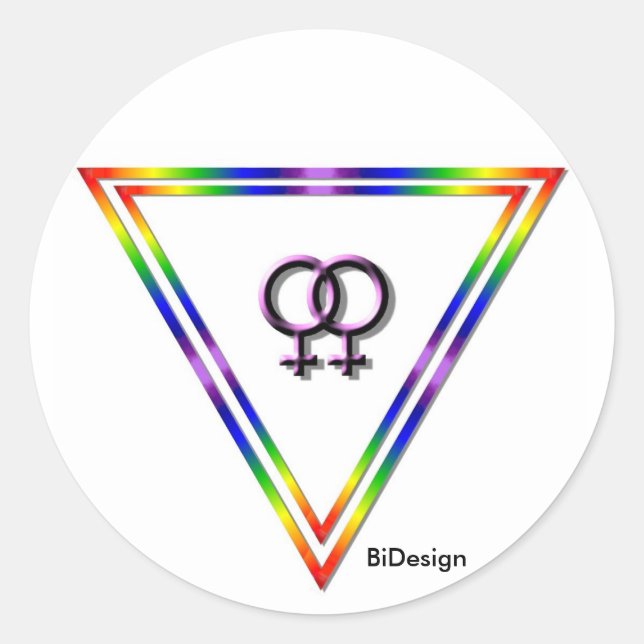 Adesivo Fêmea do triângulo do arco-íris das (Frente)