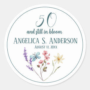 Adesivo Feminina de Watercolor Flores Selvagens