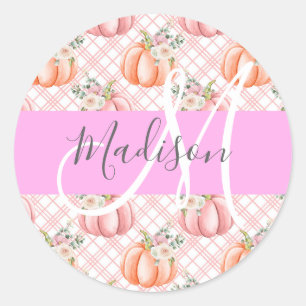 Adesivo Feminino Chic Floral Rosa Pêssego Abóbora Monogram