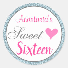 Adesivo Feminino e Glam Rosa Azul Claro Brilho Sweet Sixte