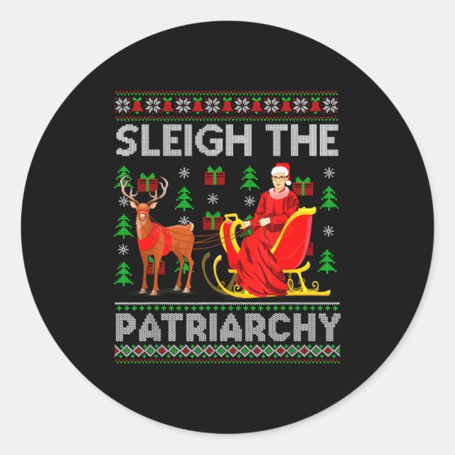 Adesivo Feminist Ruth Bader Ginsburg Rbg Xmas Sleigh The P (Frente)