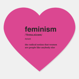 Adesivo Feminista do Coração Rosa